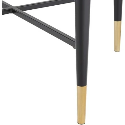 Studio 55D Modern Metal Round Accent Side End Table 25" Wide Matte Black Gold Marbleized Glass Tabletop for Living Room Bedroom 5 Studio 55D Modern Metal Round Accent Side End Table 25" Wide Matte Black Gold Marbleized Glass Tabletop for Living Room Bedroom - Image 3