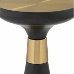 Studio 55D Modern Glam Luxe Metal Round Accent Side End Table 13" Wide Black Gold for Living Room Home House Entryway Balcony -Side Tables Sales unnamed file 4599