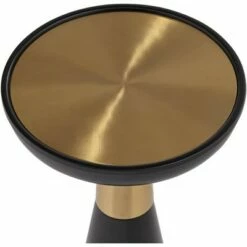 Studio 55D Modern Glam Luxe Metal Round Accent Side End Table 13" Wide Black Gold for Living Room Home House Entryway Balcony -Side Tables Sales unnamed file 4600