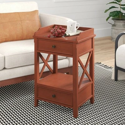 2 Drawer X Side End Table - HomeFare Clay 3 2 Drawer X Side End Table - HomeFare Clay