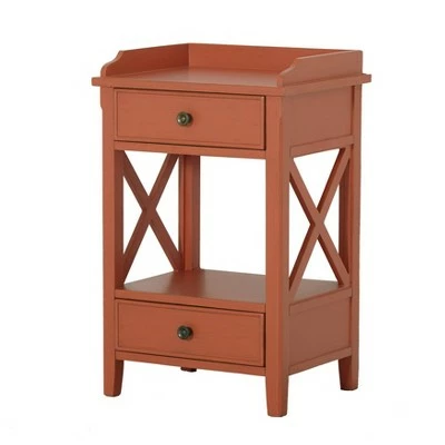 2 Drawer X Side End Table - HomeFare Clay 5 2 Drawer X Side End Table - HomeFare Clay - Image 3