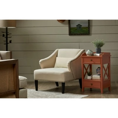 2 Drawer X Side End Table - HomeFare Clay 9 2 Drawer X Side End Table - HomeFare Clay - Image 7