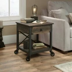 Steel River Side Table Carbon Oak - Sauder