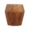 21.5" Faceted Handcrafted Mango Wood Side End Table Brown - The Urban Port -Side Tables Sales unnamed file 4670