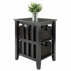 Morris Side Table with Baskets Espresso/Chocolate - Winsome -Side Tables Sales unnamed file 4682
