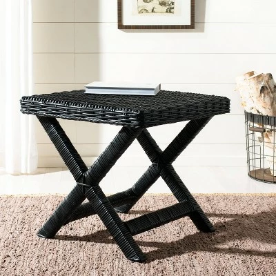 Wicker X Side Table - Safavieh Black 3 Wicker X Side Table - Safavieh Black