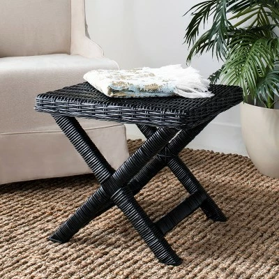 Wicker X Side Table - Safavieh Black 4 Wicker X Side Table - Safavieh Black - Image 2