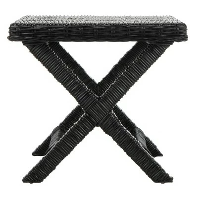 Wicker X Side Table - Safavieh Black 6 Wicker X Side Table - Safavieh Black - Image 4