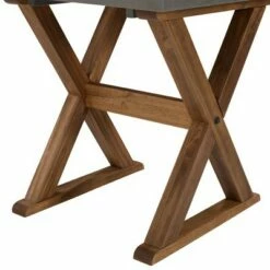 Xavier Farmhouse Trestle Leg Distressed Side Table - Saracina Home Gray/brown -Side Tables Sales unnamed file 4739