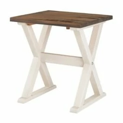 Xavier Farmhouse Trestle Leg Distressed Side Table - Saracina Home Gray/brown -Side Tables Sales unnamed file 4741