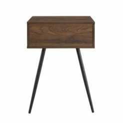 Mid-Century Modern Fluted Drawer Side Table - Saracina Home Solid White/dark Walnut -Side Tables Sales unnamed file 4747