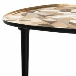 Hera Oval Side Table - Taupe / Black - Safavieh -Side Tables Sales unnamed file 4761