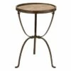 Rustic Iron and Natural Wood Frame Round Side Table Brown - Olivia & May -Side Tables Sales unnamed file 4763