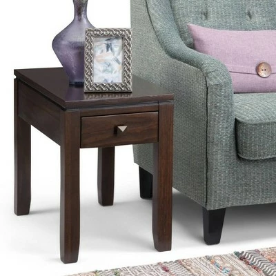 14" Essex Narrow Side Table Mahogany Brown - WyndenHall 3 14" Essex Narrow Side Table Mahogany Brown - WyndenHall