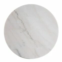 Galatea Ivory Marble Side Table Champagne - Aiden Lane