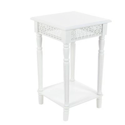Olivia & May Wooden Square Side Table White - Olivia & May 5 Olivia & May Wooden Square Side Table White - Olivia & May - Image 3