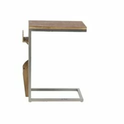 Farmhouse C Shaped Side Table - Olivia & May Light Brown/silver -Side Tables Sales unnamed file 4822