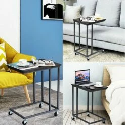 Costway Laptop Holder Sofa Side End MobileTable Multiple Stand Desk Notebook Beside Grey -Side Tables Sales unnamed file 4838