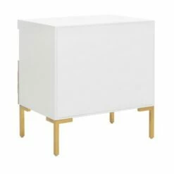 Sylvie 1 Drawer Side Table White/Gold - Safavieh -Side Tables Sales unnamed file 4857