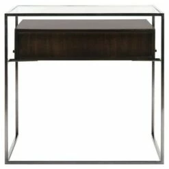 Caelan Glass Side Table Dark Brown - Safavieh -Side Tables Sales unnamed file 4893