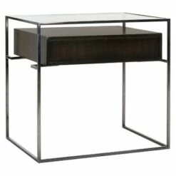 Caelan Glass Side Table Dark Brown - Safavieh -Side Tables Sales unnamed file 4894