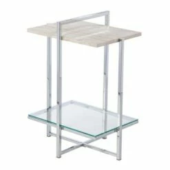 Svamvil Faux Marble Side Table Silver/White - Aiden Lane 10 Svamvil Faux Marble Side Table Silver/White - Aiden Lane -Side Tables Sales unnamed file 4900