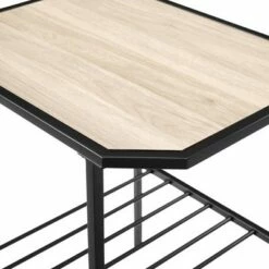 Modern 2 Tier Chamfered Corner Side Table - Saracina Home Dark Walnut -Side Tables Sales unnamed file 4907