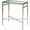 Viggo Antique Silver Glass Side Table Silver/Glass - Safavieh