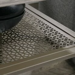 Center City Wood & Metal Accent Side Table Champagne Oak - Sauder -Side Tables Sales unnamed file 4913