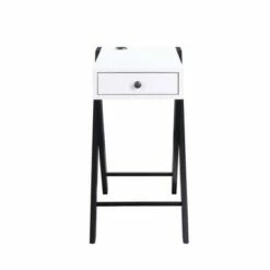 Fierce Side Table with USB Charging Dock - Acme Furniture Burgundy/black