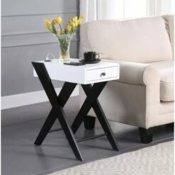 Fierce Side Table with USB Charging Dock - Acme Furniture Burgundy/black -Side Tables Sales unnamed file 4960