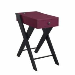 Fierce Side Table with USB Charging Dock - Acme Furniture Burgundy/black -Side Tables Sales unnamed file 4962