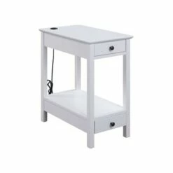 Byzad Side Table with USB Charging Dock - Acme Furniture White -Side Tables Sales unnamed file 4968