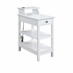 Slayer Side Table with USB Charging Dock - Acme Furniture White -Side Tables Sales unnamed file 5036