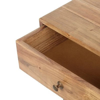 Uvalda Handcrafted Mid-Century Modern Wooden Side Table with Drawer Natural/Black - Christopher Knight Home 5 Uvalda Handcrafted Mid-Century Modern Wooden Side Table with Drawer Natural/Black - Christopher Knight Home - Image 3