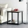 Snyder Modern Glass Top Side Table with Shelf Black - Christopher Knight Home -Side Tables Sales unnamed file 5065