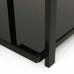 Snyder Modern Glass Top Side Table with Shelf Black - Christopher Knight Home -Side Tables Sales unnamed file 5070