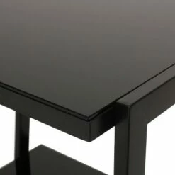 Snyder Modern Glass Top Side Table with Shelf Black - Christopher Knight Home -Side Tables Sales unnamed file 5071