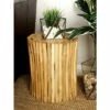 Olivia & May Contemporary Teak Wood Cylinder Side Table Brown - Olivia & May 2 Olivia & May Contemporary Teak Wood Cylinder Side Table Brown - Olivia & May -Side Tables Sales unnamed file 5108