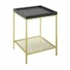 Rosalyn Urban Industrial Glam Square Tray Side Table with Metal Mesh Shelf Graphite/Gold - Saracina Home -Side Tables Sales unnamed file 5110