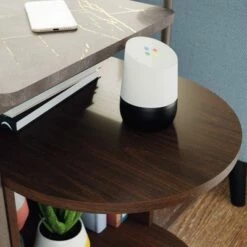 Radial Faux Stone Top Side Table Umber Wood - Sauder -Side Tables Sales unnamed file 5121