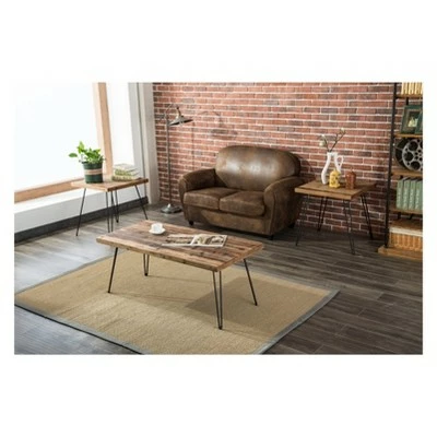 3pc East Foldable Table Set Brown - Crawford & Burke 3 3pc East Foldable Table Set Brown - Crawford & Burke