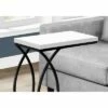Monarch Specialties 24 Inch Glossy Metal Accent C Shaped Side Table for Living Rooms, Sitting Areas, or Bedrooms, White and Black -Side Tables Sales unnamed file 5175