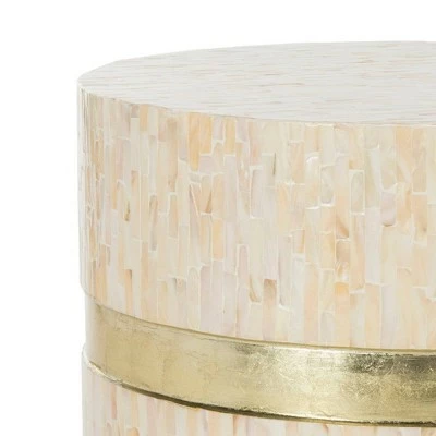 Perla Mosaic Round Side Table Pink Champagne/Gold - Safavieh 4 Perla Mosaic Round Side Table Pink Champagne/Gold - Safavieh - Image 2