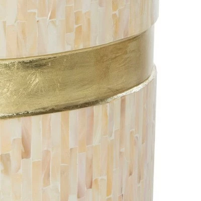 Perla Mosaic Round Side Table Pink Champagne/Gold - Safavieh 5 Perla Mosaic Round Side Table Pink Champagne/Gold - Safavieh - Image 3