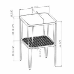 Pierceton Modern Industrial Hairpin Leg Side Table with Metal Mesh Shelf Dark Walnut - Saracina Home -Side Tables Sales unnamed file 5193