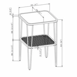 Pierceton Modern Industrial Hairpin Leg Side Table with Metal Mesh Shelf Dark Walnut - Saracina Home -Side Tables Sales unnamed file 5195