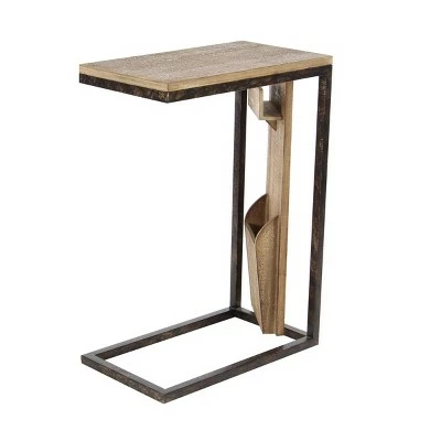 Olivia & May Rustic Side Table Brown - Olivia & May 6 Olivia & May Rustic Side Table Brown - Olivia & May - Image 4