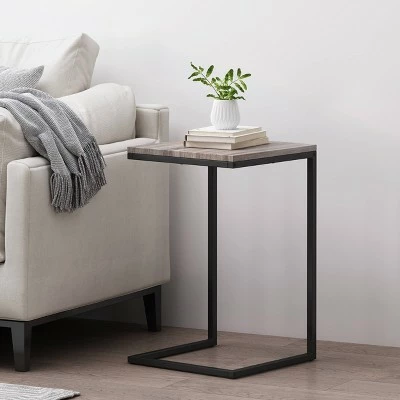 Winfough Modern Industrial C Shaped Side Table Gray/Black - Christopher Knight Home 3 Winfough Modern Industrial C Shaped Side Table Gray/Black - Christopher Knight Home