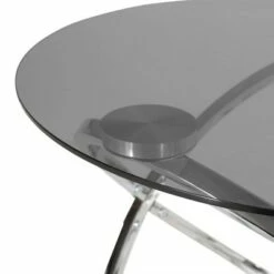 Silvia Modern Glass Top Round Side Table Gray/Chrome - Christopher Knight Home -Side Tables Sales unnamed file 5251